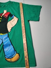 2000s Y2K 2010 Popeye Spinach Cartoon All Over Print Licensed T-Shirt M