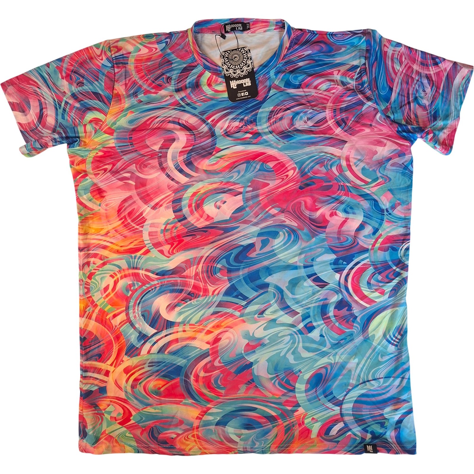 Hoodie Lab T-Shirt Men's 2XL Multicoloured Abstract Pattern 100% Polyester BNWT gallery