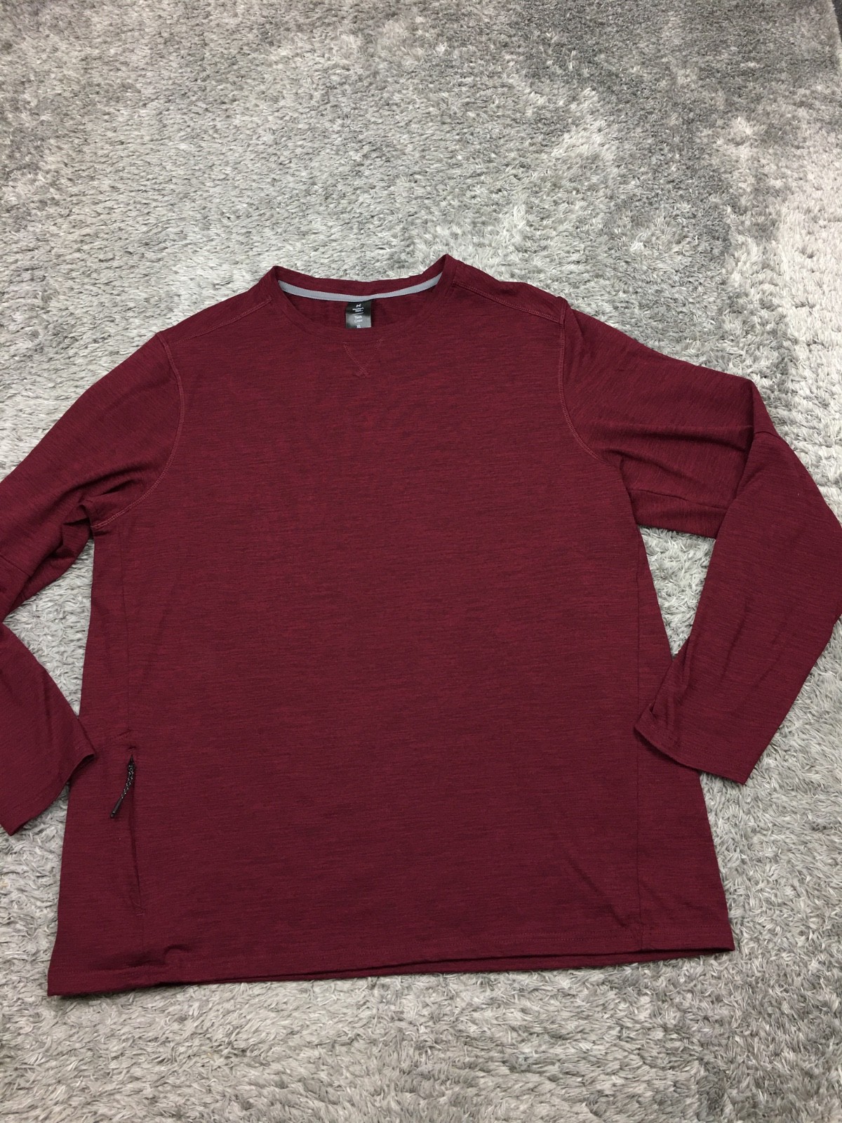 Members Mark Tech Crew Shirt Mens Size Red Maroon Long Sleeve gallery