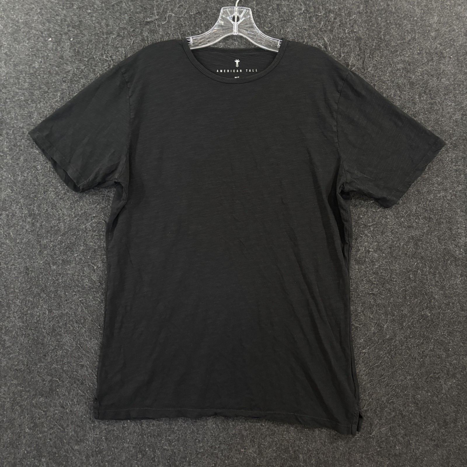 American Tall Slub Shirt Men’s Medium MT Black Solid Cotton Crewneck Tee Soft