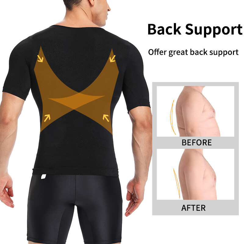 Men Body Shaper Toning T-Shirt Ultra Durable Compression Vest Underwear Tank Top gallery