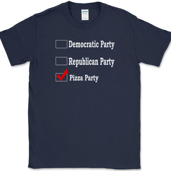 Republican Party Democrat Party Pizza Party T-Shirt Funny Political Food Tee gallery