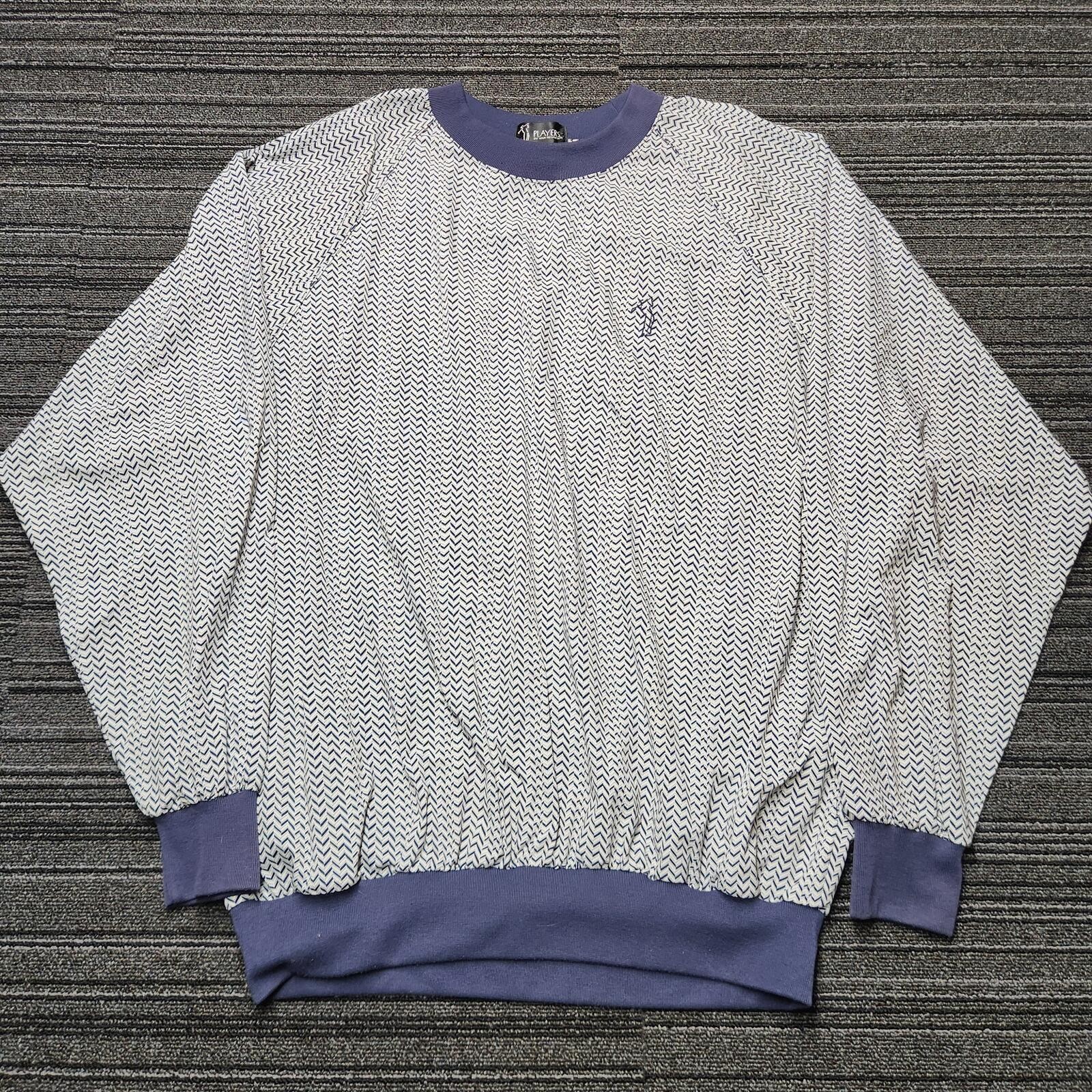 Vintage Players Van Heusen Chevron Print Nylon Pullover Windbreaker Mens L gallery