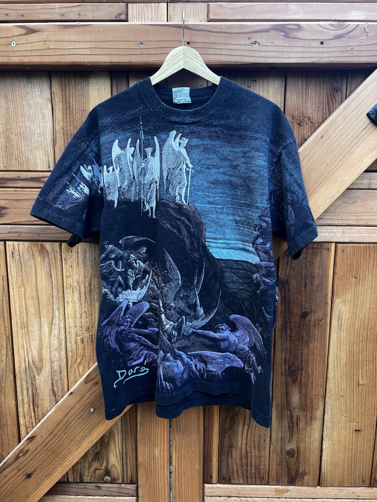 1994 Liquid Blue Gustave Dore Angels & Demons T-Shirt Vintage 90s, XL