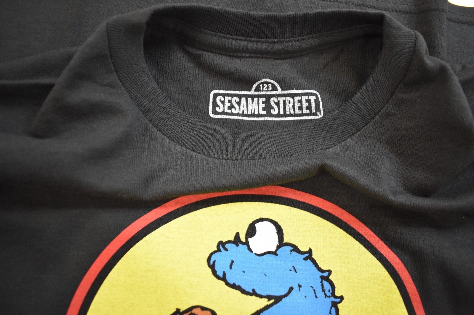 Sesame Street Mens Cookie Monster Cookie Dinosaur Park Funny Shirt NWT Large gallery