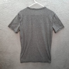 American Eagle Shirt Mens Medium Tall Gray Heather V Neck Preppy Workwear Casual