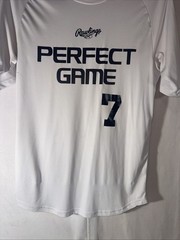 Rawlings Perfect Game Shirt White #7 Softball Baseball Size Medium