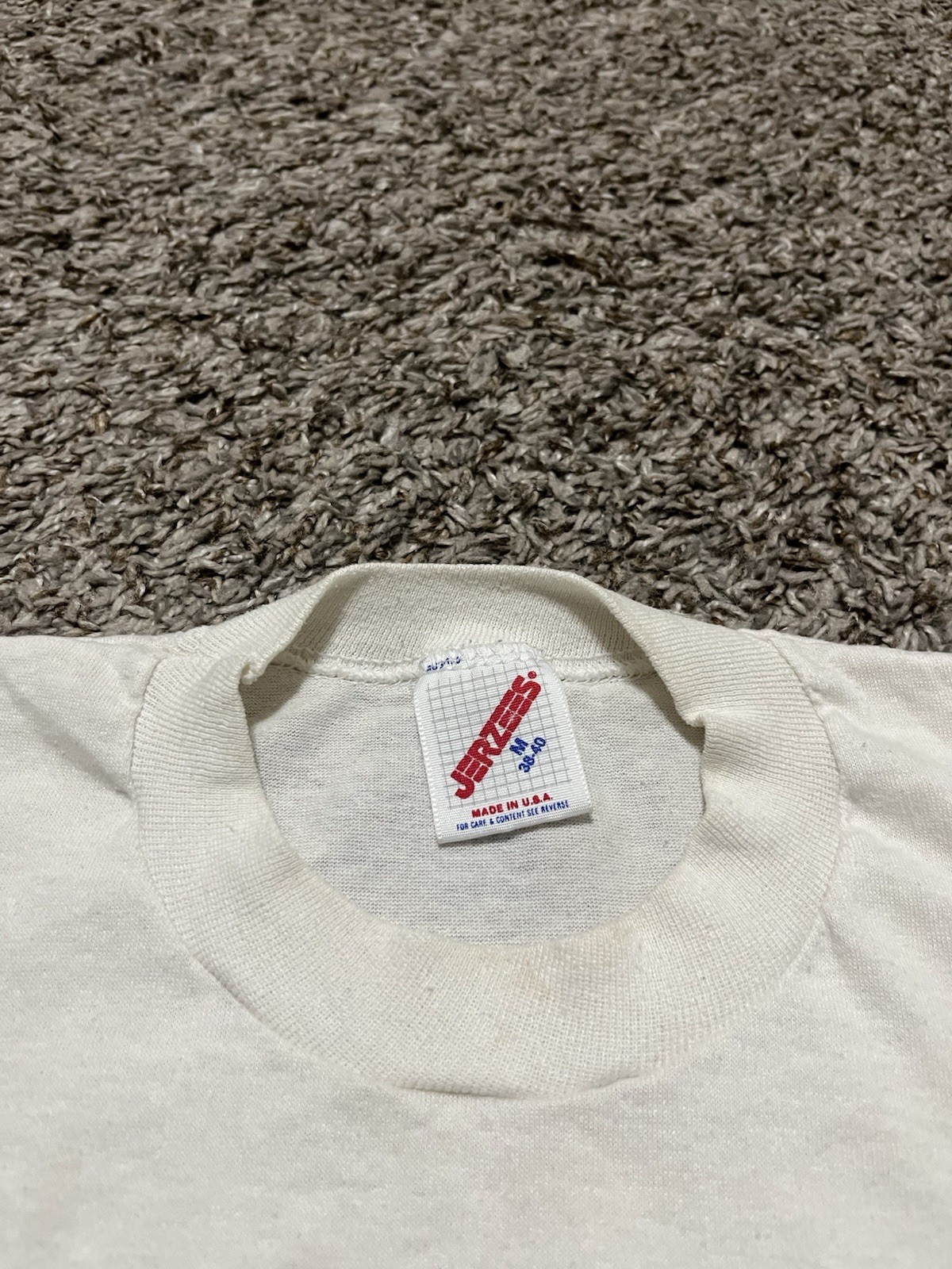 Vintage 80’s Single Stitch EAA Eagle Hanger Fighter Jet White T Shirt Size Small gallery