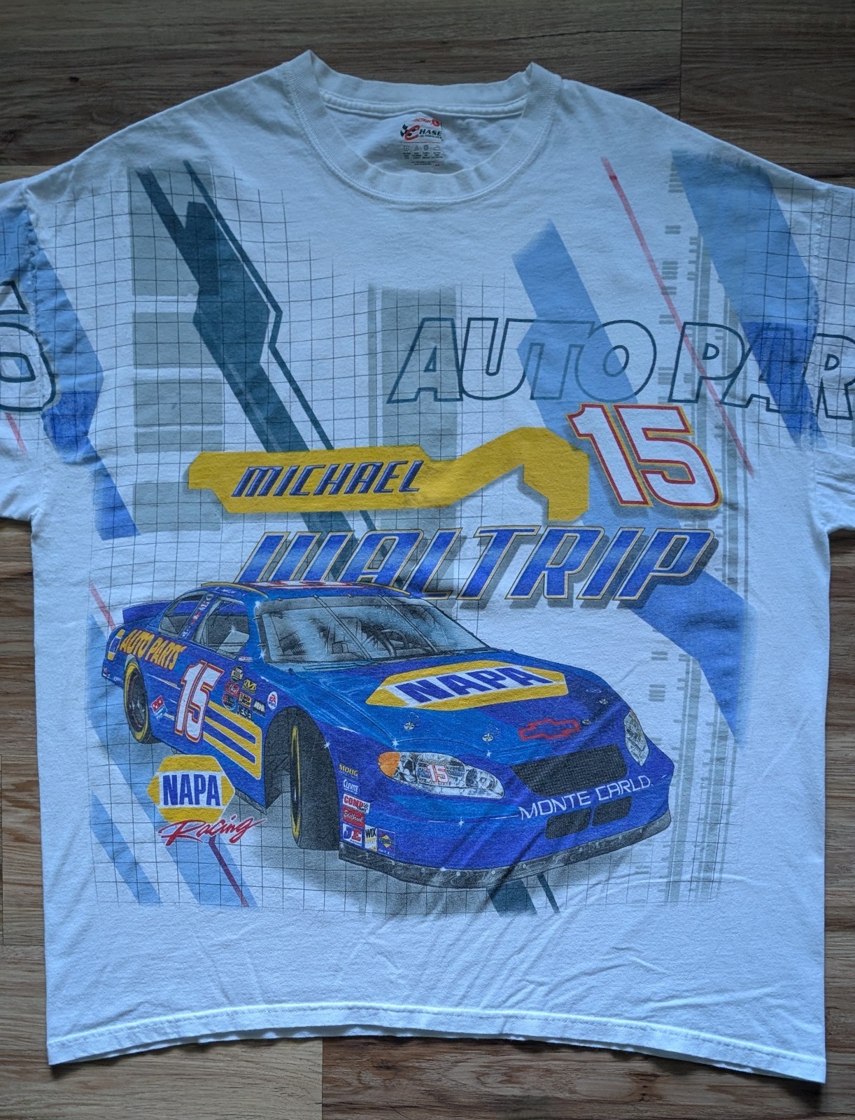 Vintage Michael Waltrip NAPA Racing T Shirt Mens L #15 All Over Print Graphic gallery