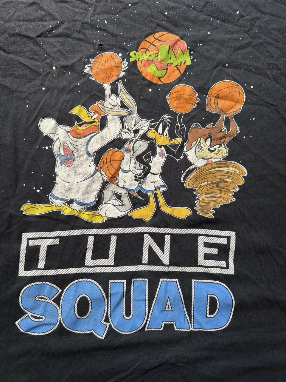 Vintage Space Jam Movie T Shirt Tune Squad Bugs Bunny Daffy Duck Black Graphic T gallery