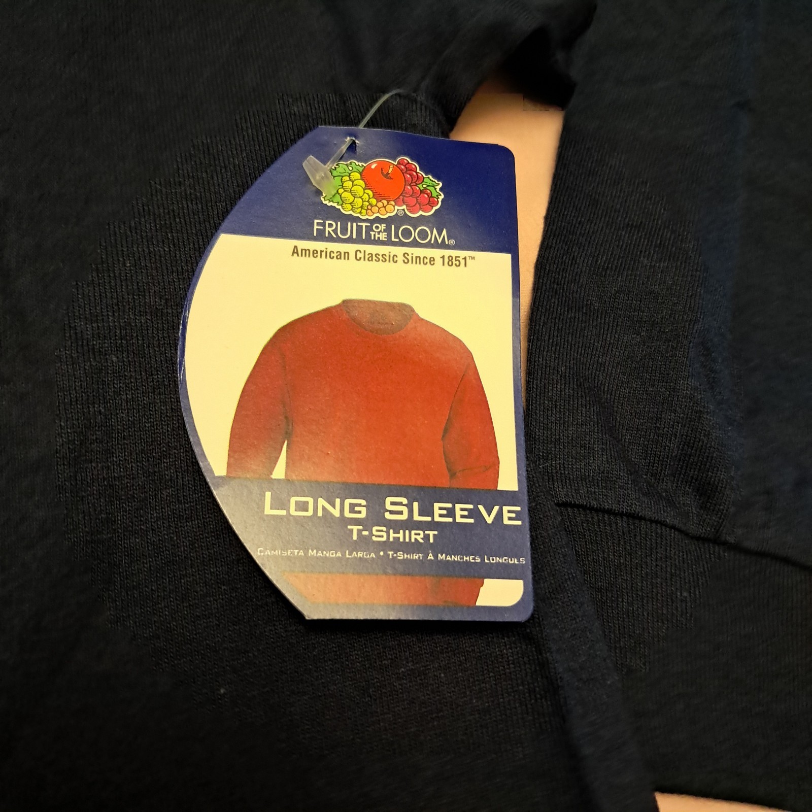 NWT Lot of 2 Fruit of the Loom 4X Navy Blue & Black Ribbed Cuff Cotton T-shirts gallery