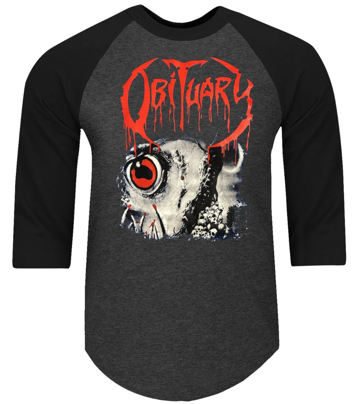 Obituary Chopped in Half Death Metal Band Raglan 3/4 Sleeve (Multiple Variation) gallery