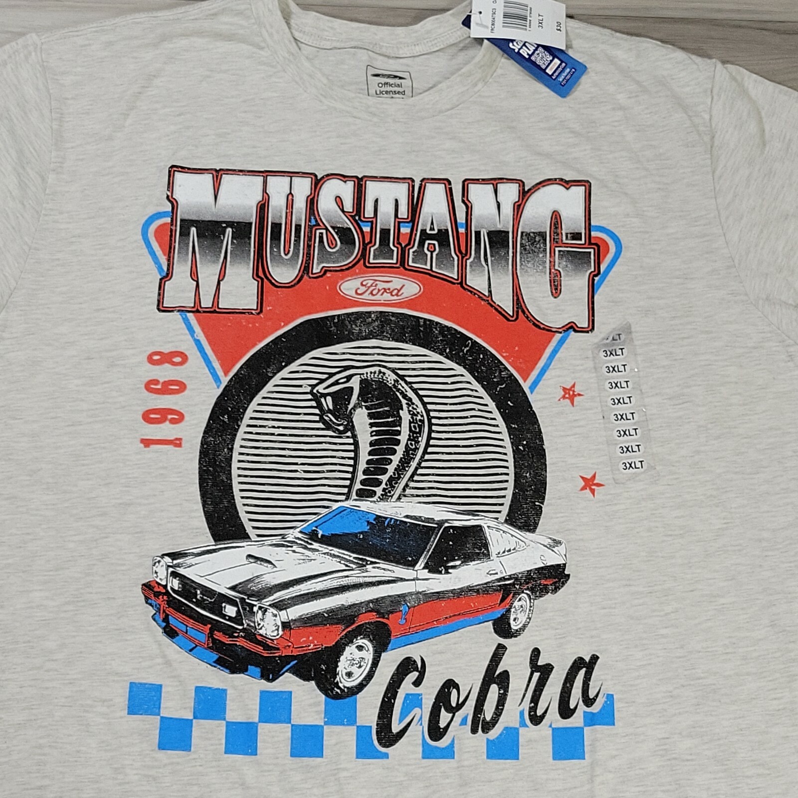 Ford Mustang T-Shirt Men's 3XLT Beige Heather New gallery