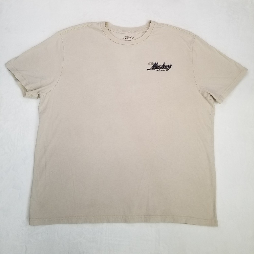 Ford Men’s Beige Mustang Performance Boss 302 Large Back Car Graphic T-Shirt XXL