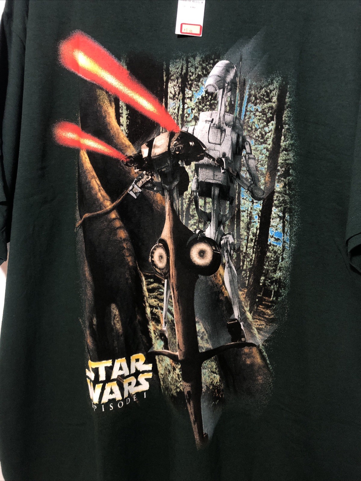 Vintage 1999 NWT! Star Wars Episode I Battle Droid STAP T-Shirt-Sz XL Dark Green gallery