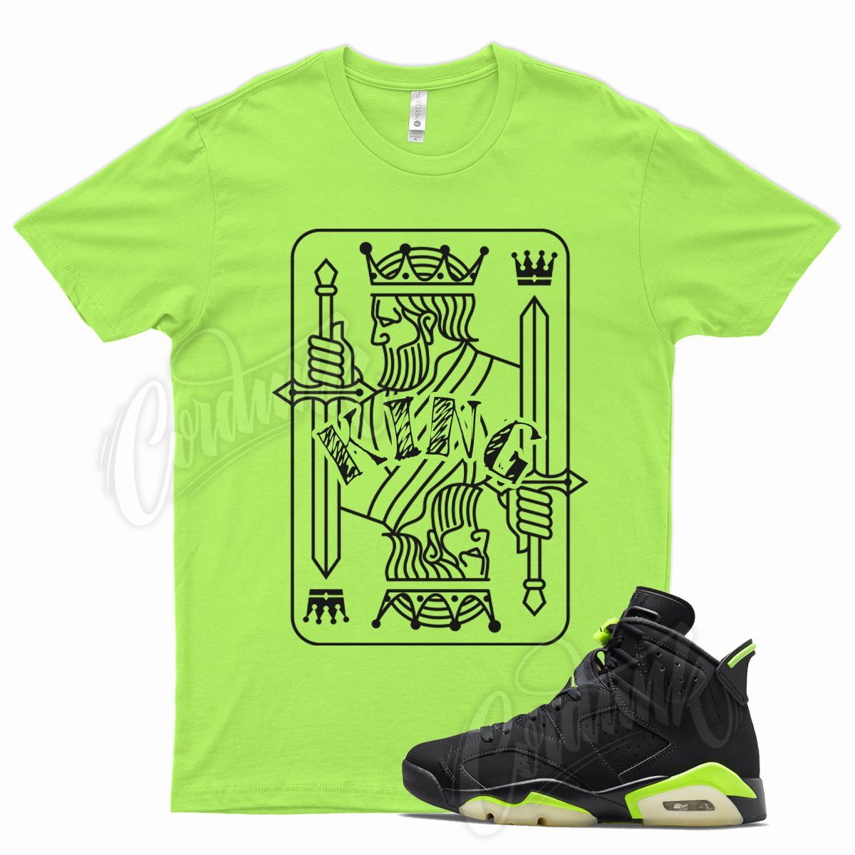 YR KING Shirt for J1 6 Electric Green Glow Dunkman Lime 350 18 Neon 90 4 3 gallery