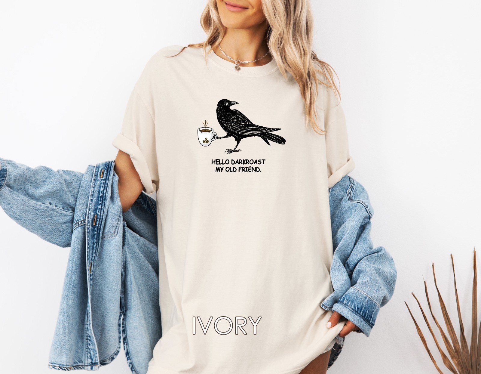 Crow Shirt, Coffee Lover T-shirt, Comfort Colors Shirt, Unisex Garment-Dyed Tee gallery