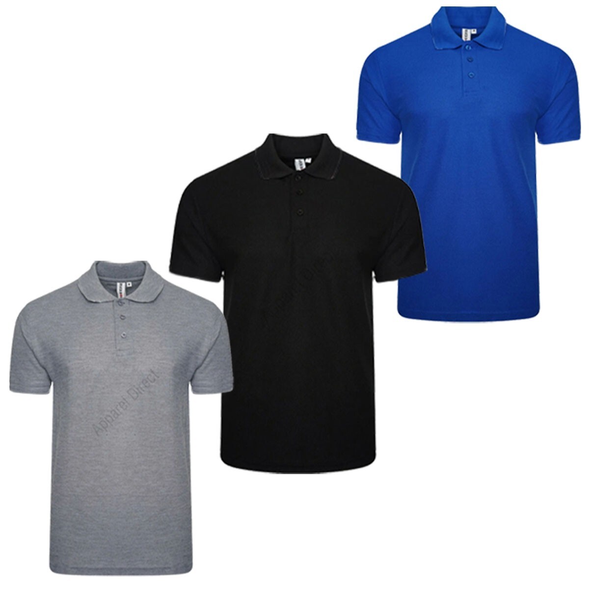 3 / 4 Pack Men's Plain T-Shirt Short Sleeve Pique Polo Tee Top Multi Set M-2XL gallery