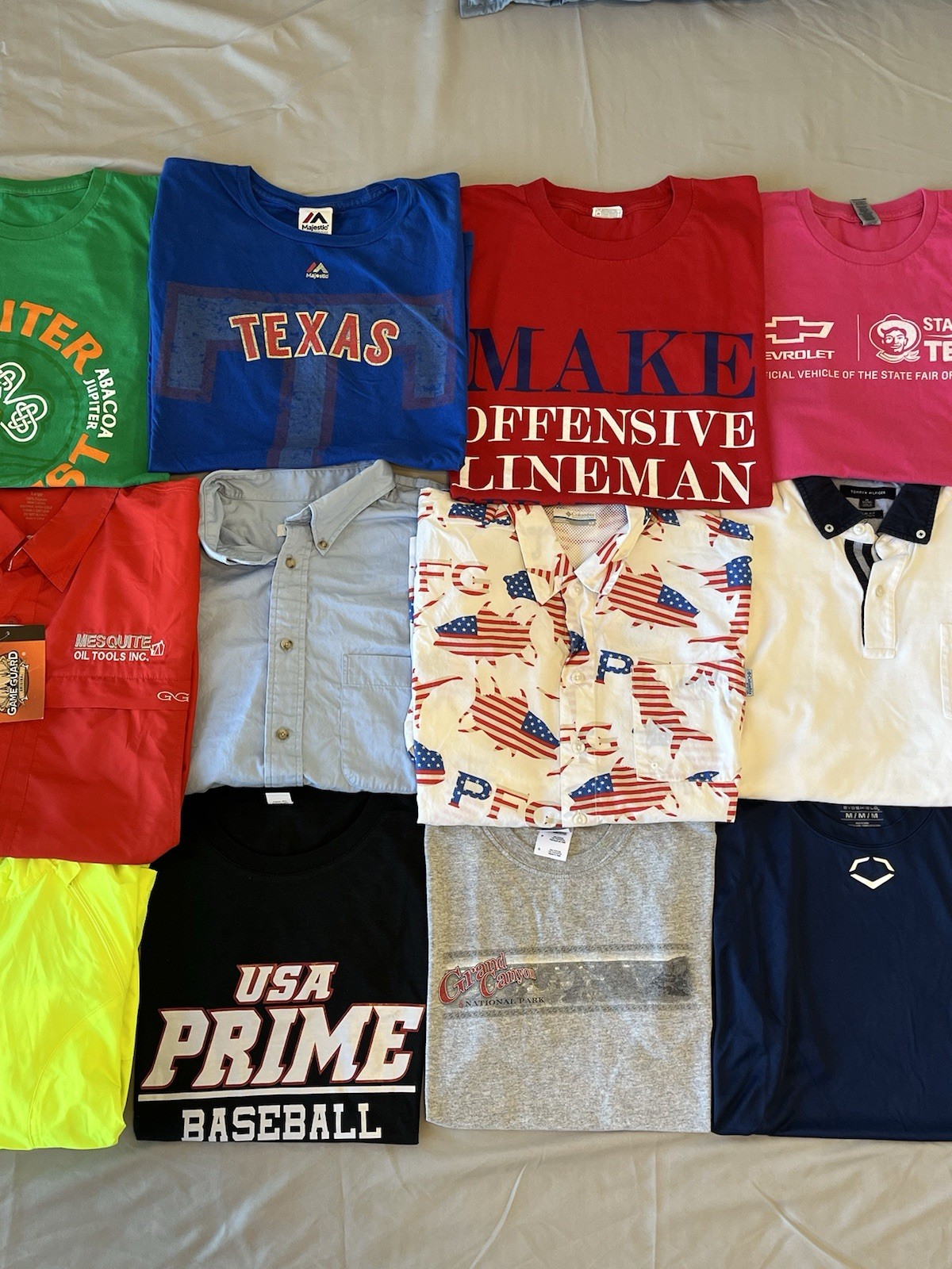 Bundle Lot of 12 Mens Graphic Tshirt/Polo Various Sizes & Colors New/Used Resell gallery