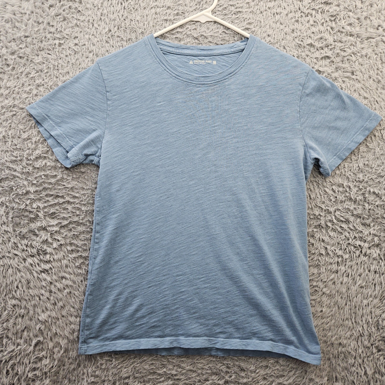 AMERICAN GIANT T Shirt Medium Slub Cotton Made in USA Sky Blue gallery