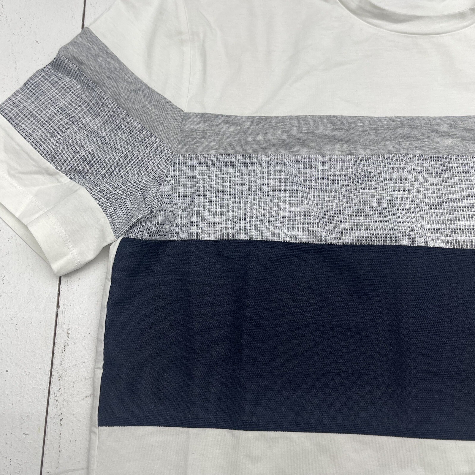 Mind Bridge White Blue Gray Colorblock T Shirt Mens Size 100 gallery