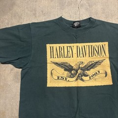 Vintage 90s Single Stitch Harley Davidson Eagle Print Burlington, VT T- Shirt L