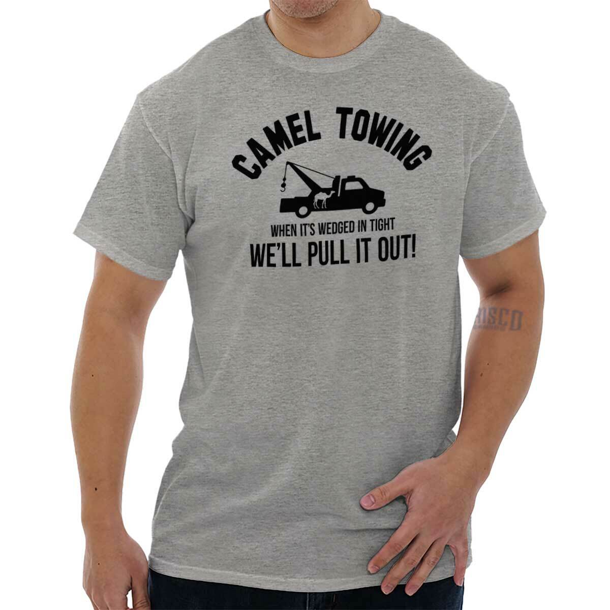 Camel Towing Funny Camel Toe Gym Workout Womens or Mens Crewneck T Shirt Tee gallery