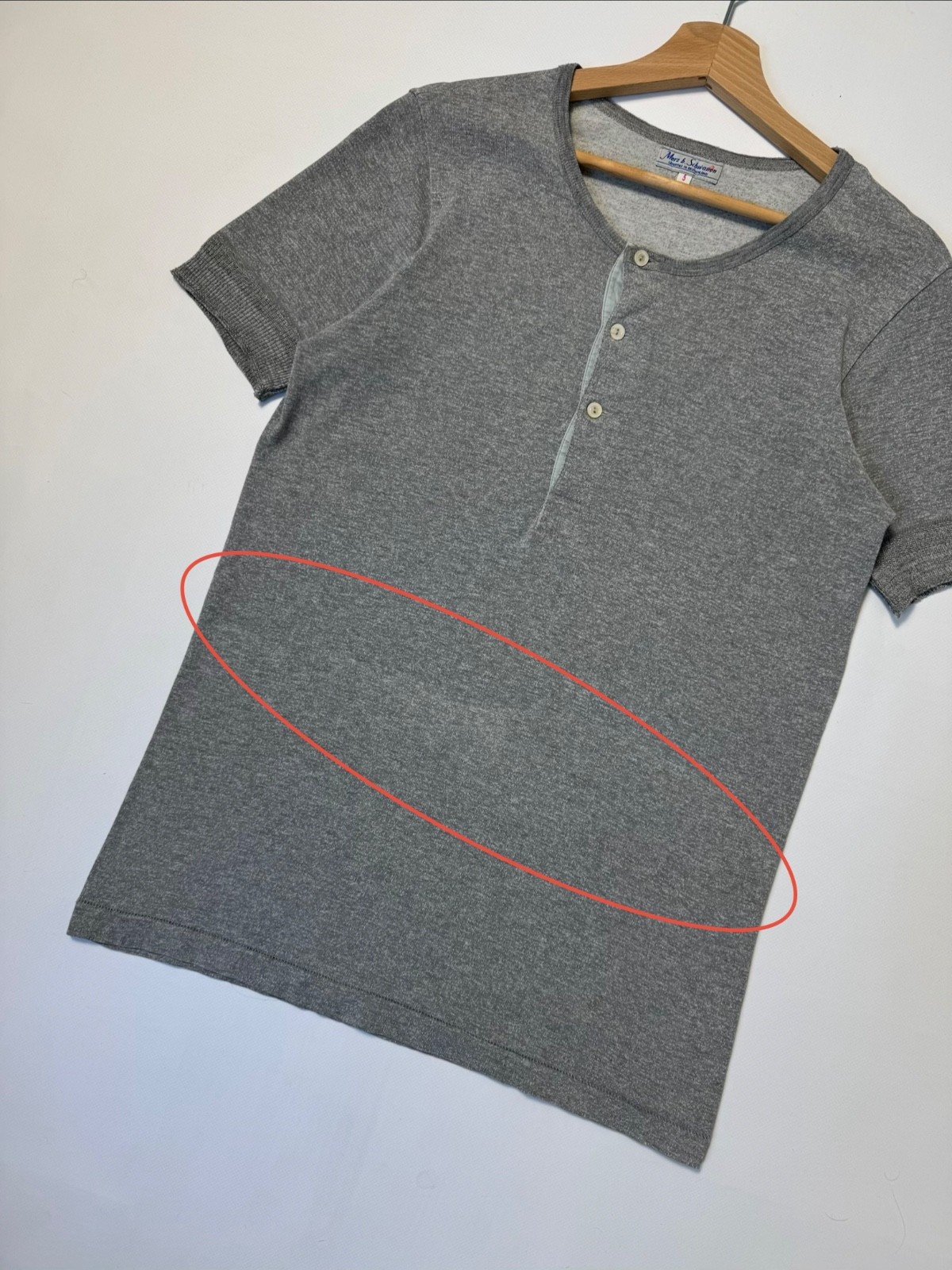 Merz b. Schwanen Men’s Gray Short Sleeve Henley T-Shirt Size 5 M 100% Cotton gallery