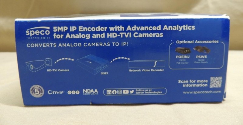 Speco 5 MP IP Encoder with Advanced Analytics for  Analog & HD-TVI Cameras  O5E1