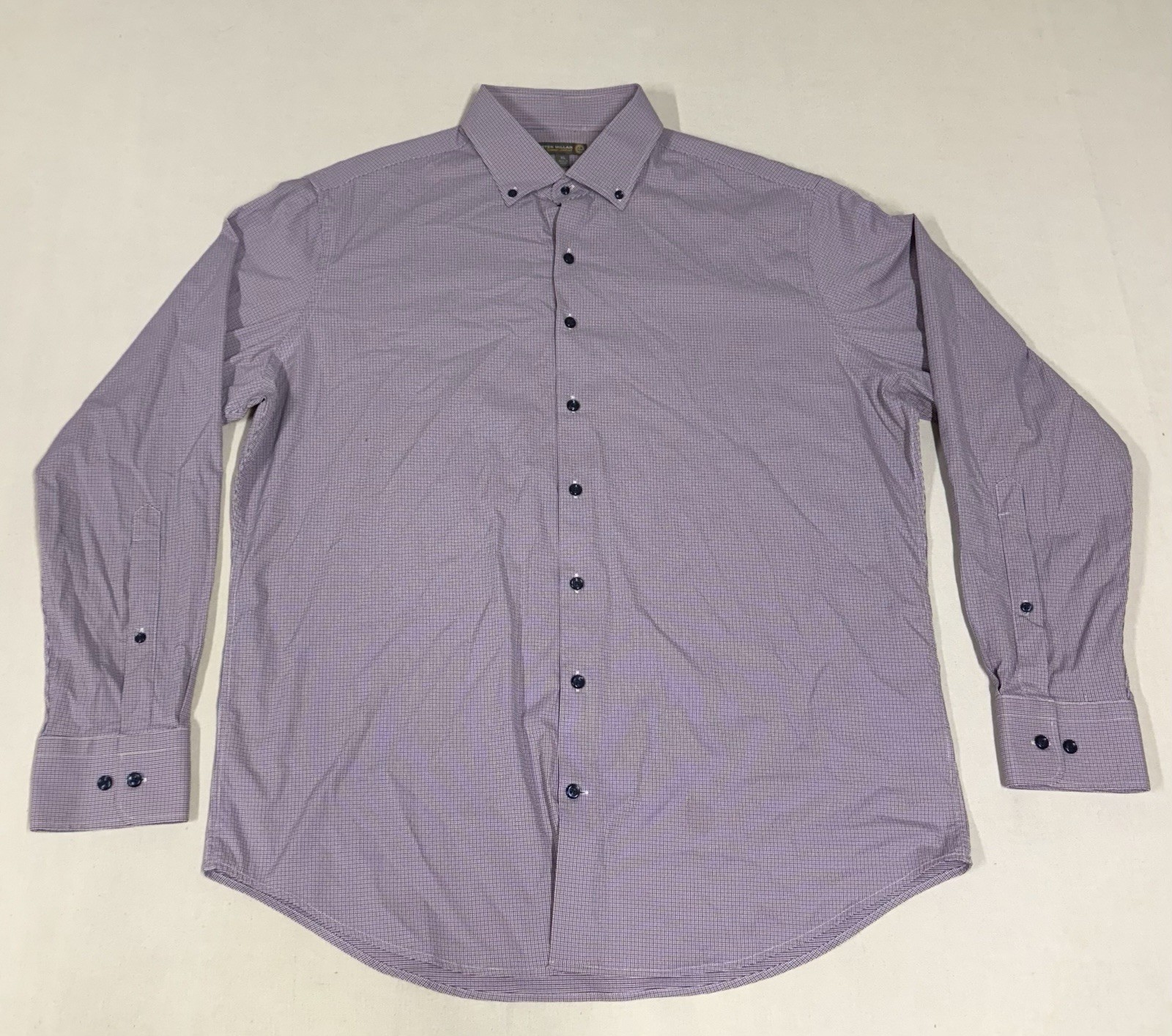 Peter Millar Shirt E4 Men’s XL Plaid Summer Comfort Button Down Nylon 38