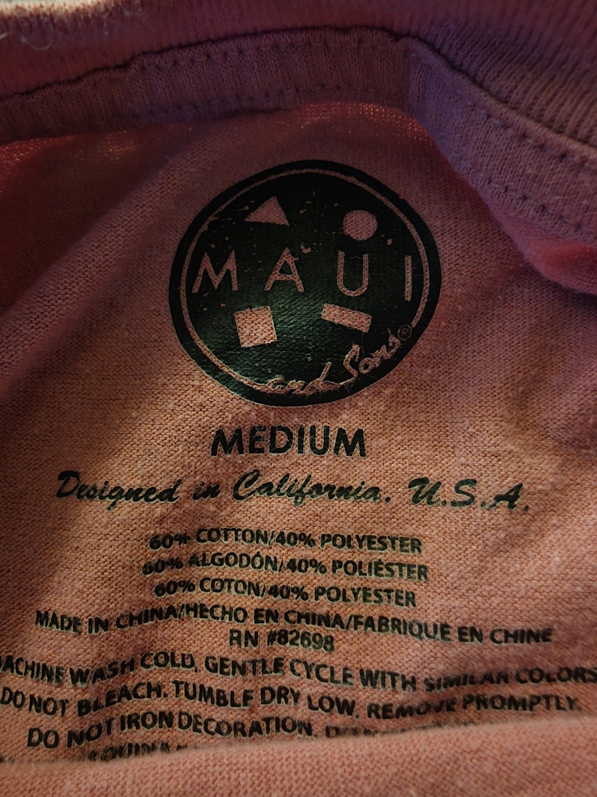 Maui And Sons Graphic Surf Shark T Shirt Mens Medium Pink Retro Beach Skater gallery