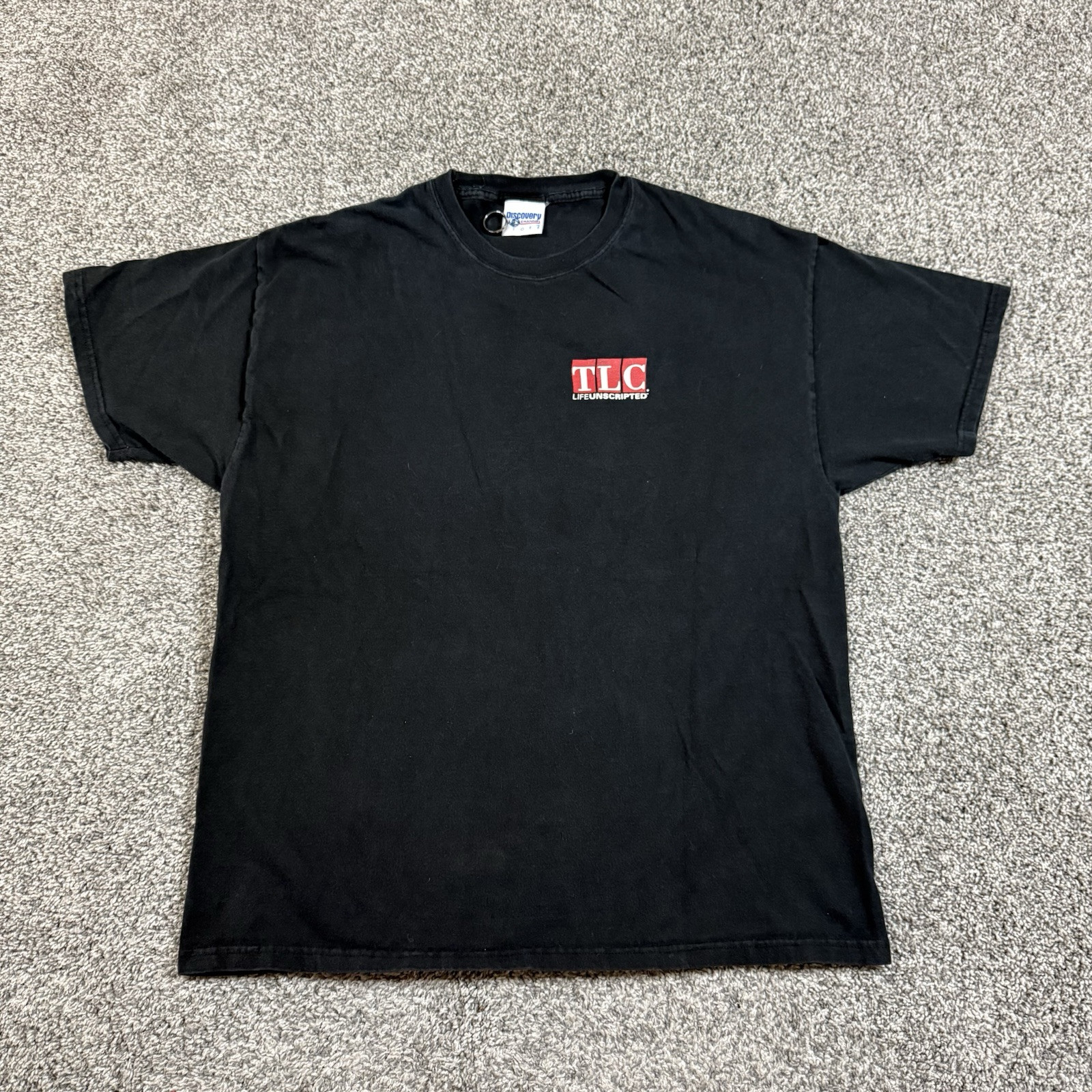 Vintage Discovery Channel TLC Trading Spaces T-Shirt Xl Promo Black Short Sleeve gallery