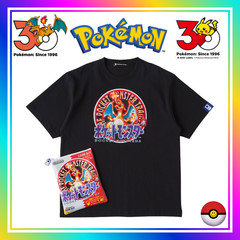 Pokemon Center 30th Anniversary Charizard T-shirt Red Game Boy Pouch Retro Japan