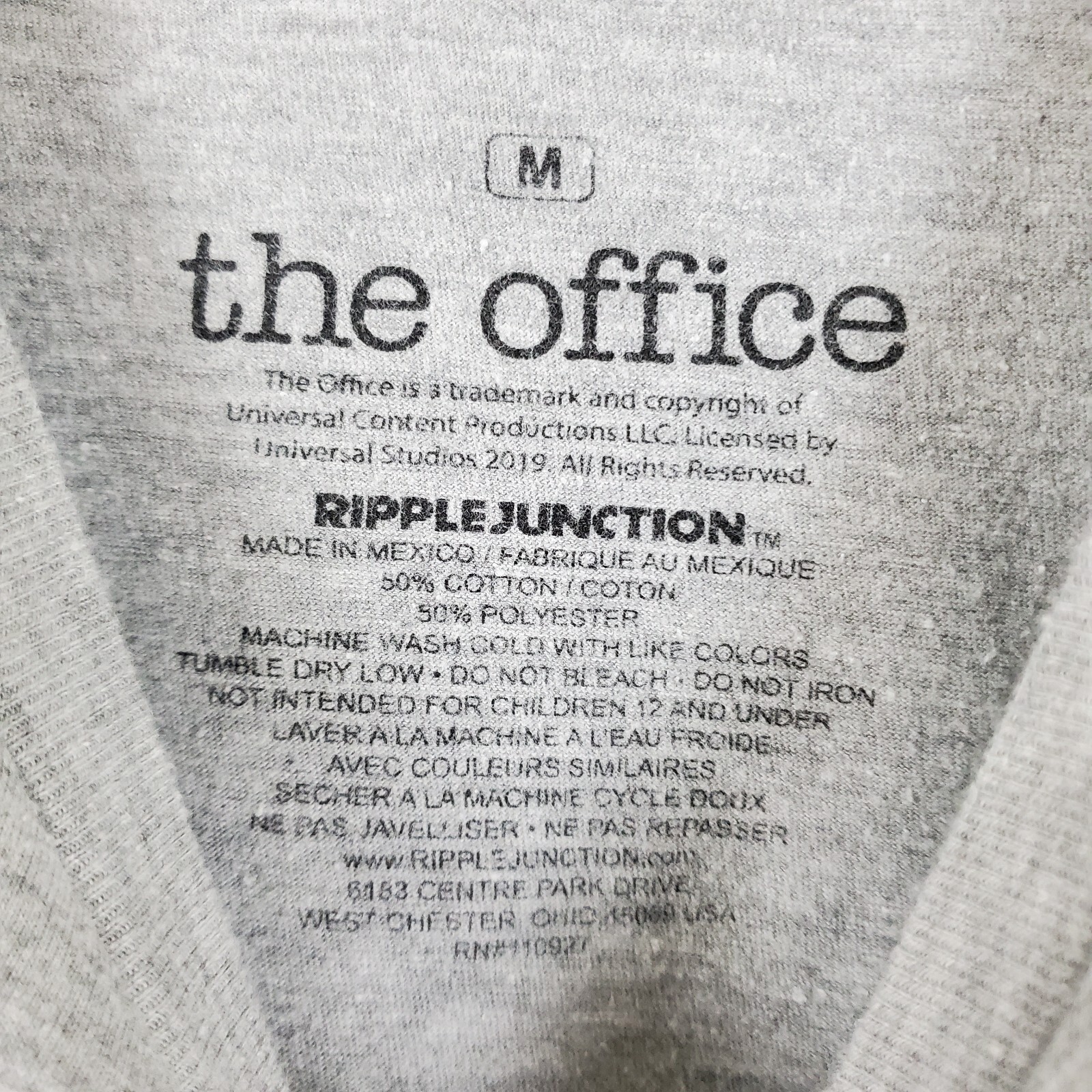 The Office Shirt Men Medium Gray Crew Neck Short Sleeve Graphic Stretch Pullover gallery