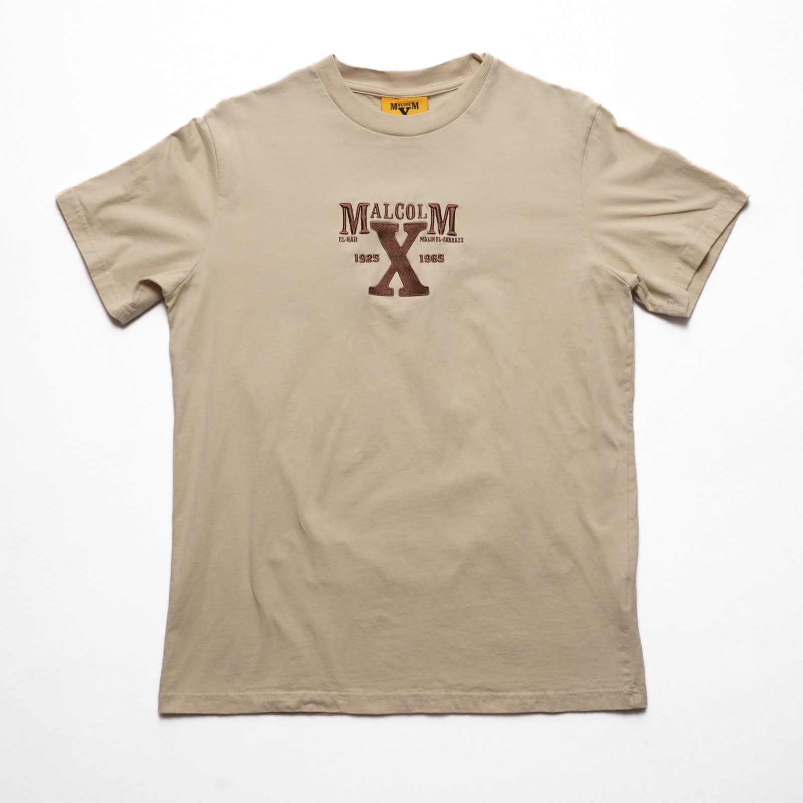 Shoe Palace Malcolm X Graphic Tee Mens S Tan Embroidered Streetwear Shirt gallery