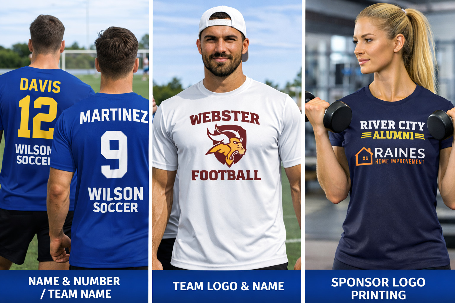 Custom Dry Fit T-Shirt Unisex Performance Athletic Team Logo Print S-3XL gallery
