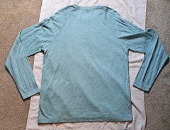 New FAHERTY Cloud Cotton HENLEY T-Shirt Men’ Large Green Smooth Jade Heather