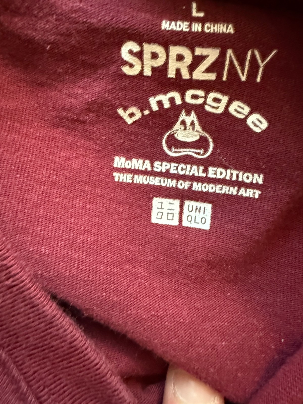 Uniqlo SPRZ NY Barry McGee MoMA Special Edition Maroon Graphic T-Shirt Mens L gallery