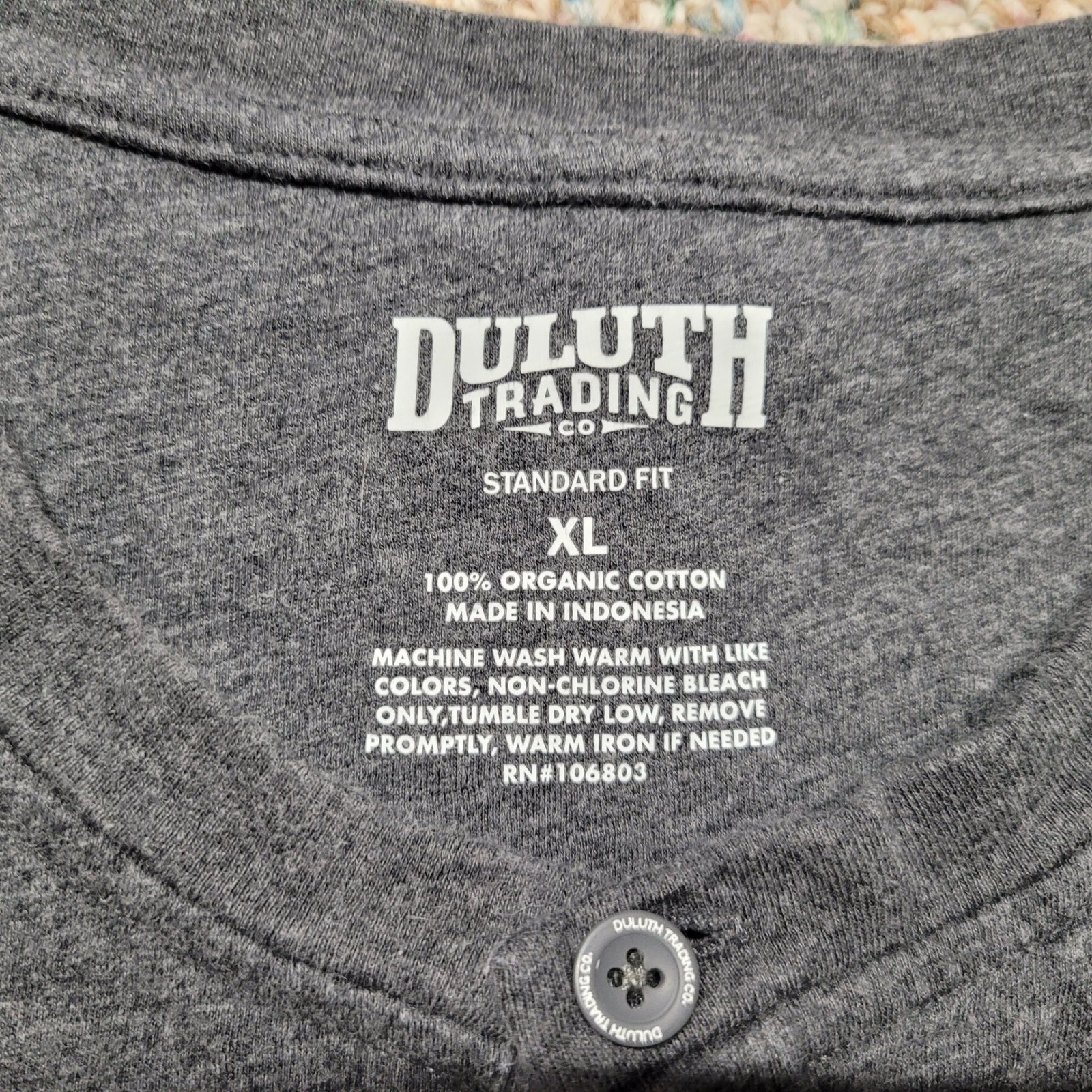 Duluth Trading Co Shirt Mens XL Gray Henley Organic Cotton Short Sleeve Work gallery