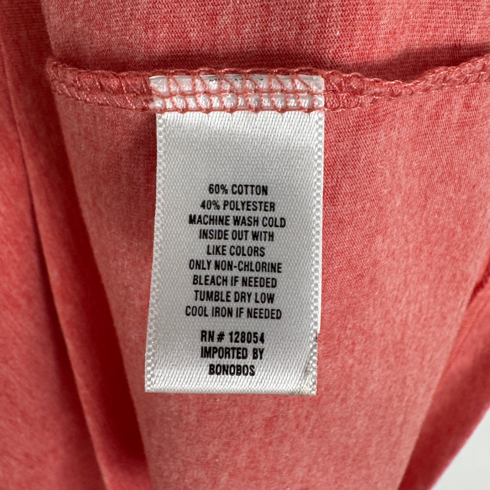 Bonobos Mens Standard Fit Crew Neck T-Shirt Heathered Coral Red Salmon Size M gallery