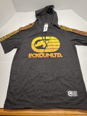 Ecko Unltd. Mens Medium Black Shirt Hoodie Workout gym Thin Lightweight NWT