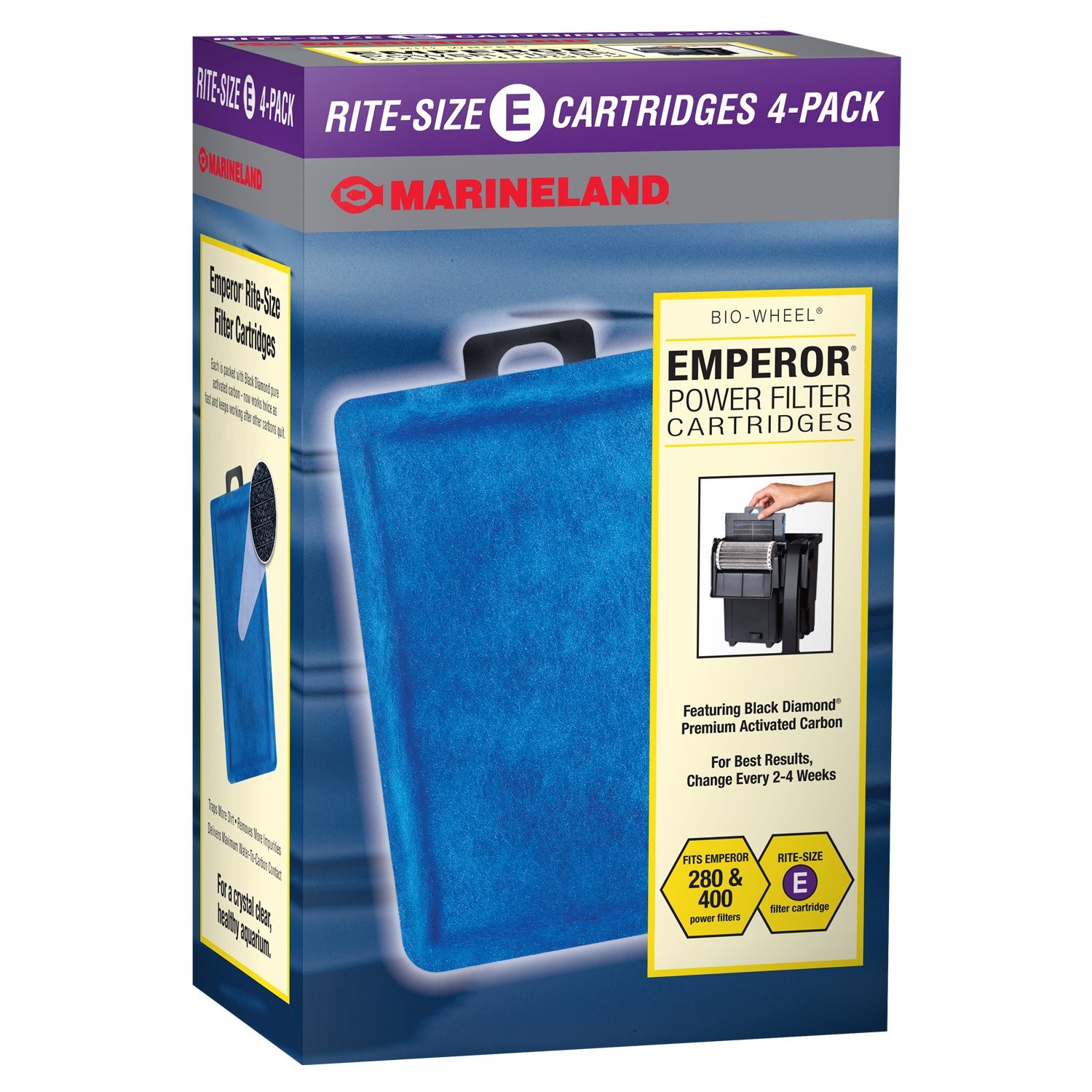 Emperor Power Filter Cartridge Rite-Size E, 4 Count, Replacement Cartridge