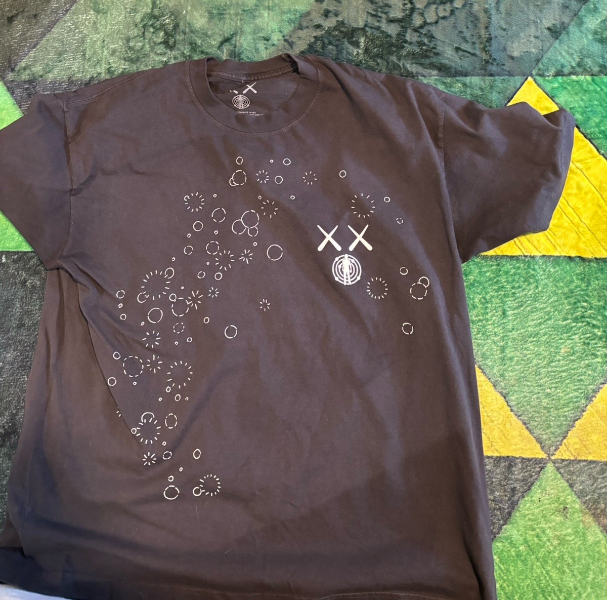 Kid Cudi x Kaws T-Shirt Washed Black Size Large