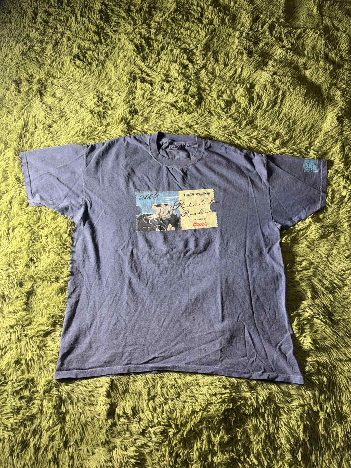Vintage Y2K Denver Post Office 2002 Post Card Graphic Blue Shirt Size XL!!!! gallery