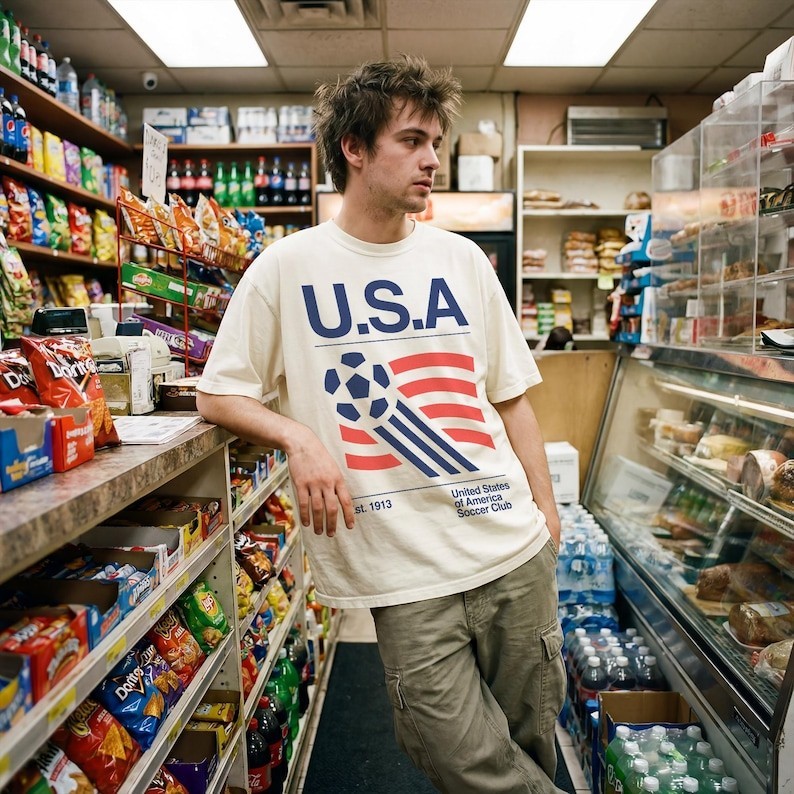 90s United States Soccer Shirt, Retro USA Team Graphic Tee gallery