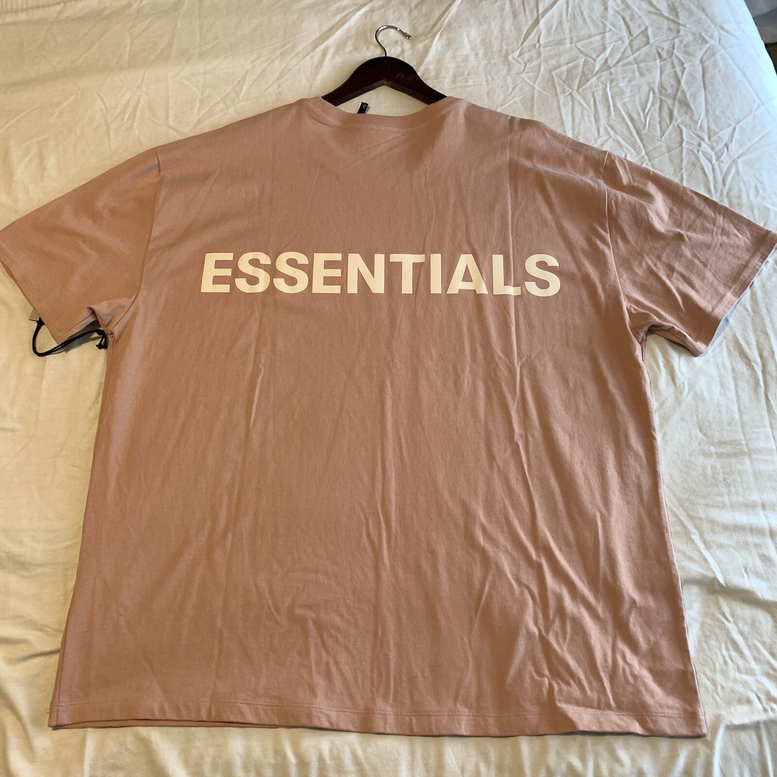 New Men’s Fear of God FOG Essentials 3M Logo Blush Pink Boxy XL Shirt Authentic