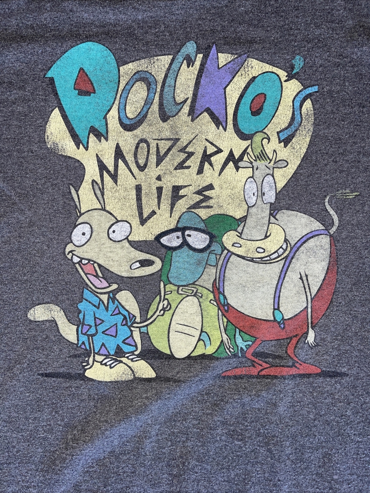 Rockos Modern Life T Shirt XL Nickelodeon 90s Cartoon Graphic Tee Gray gallery