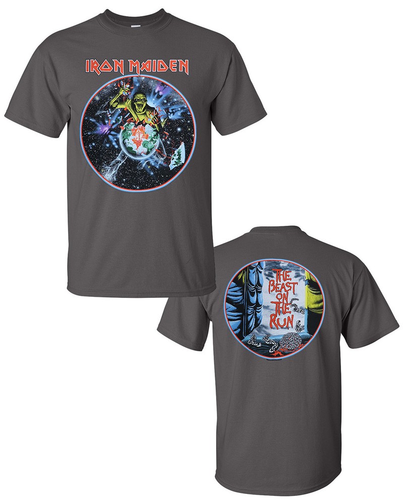Authentic Iron Maiden World Piece 83 T-Shirt Charcoal S M L XL 2XL 3XL NEW