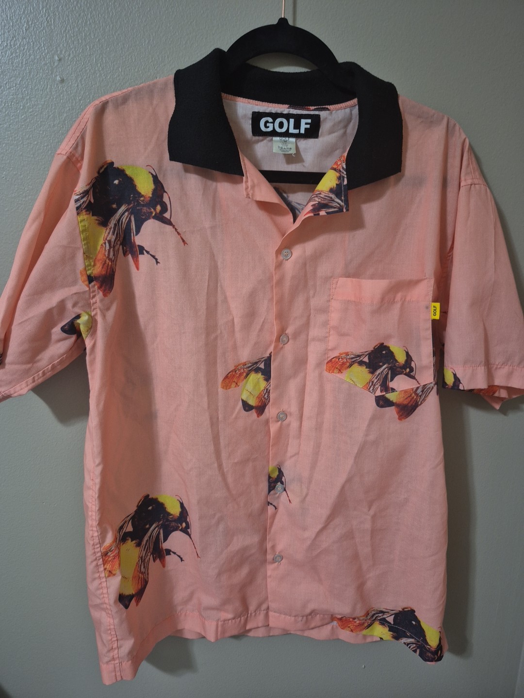 Golf Wang Bumble Bee Short Sleeve Button Up Shirt Tyler The Creator Mens Medium gallery