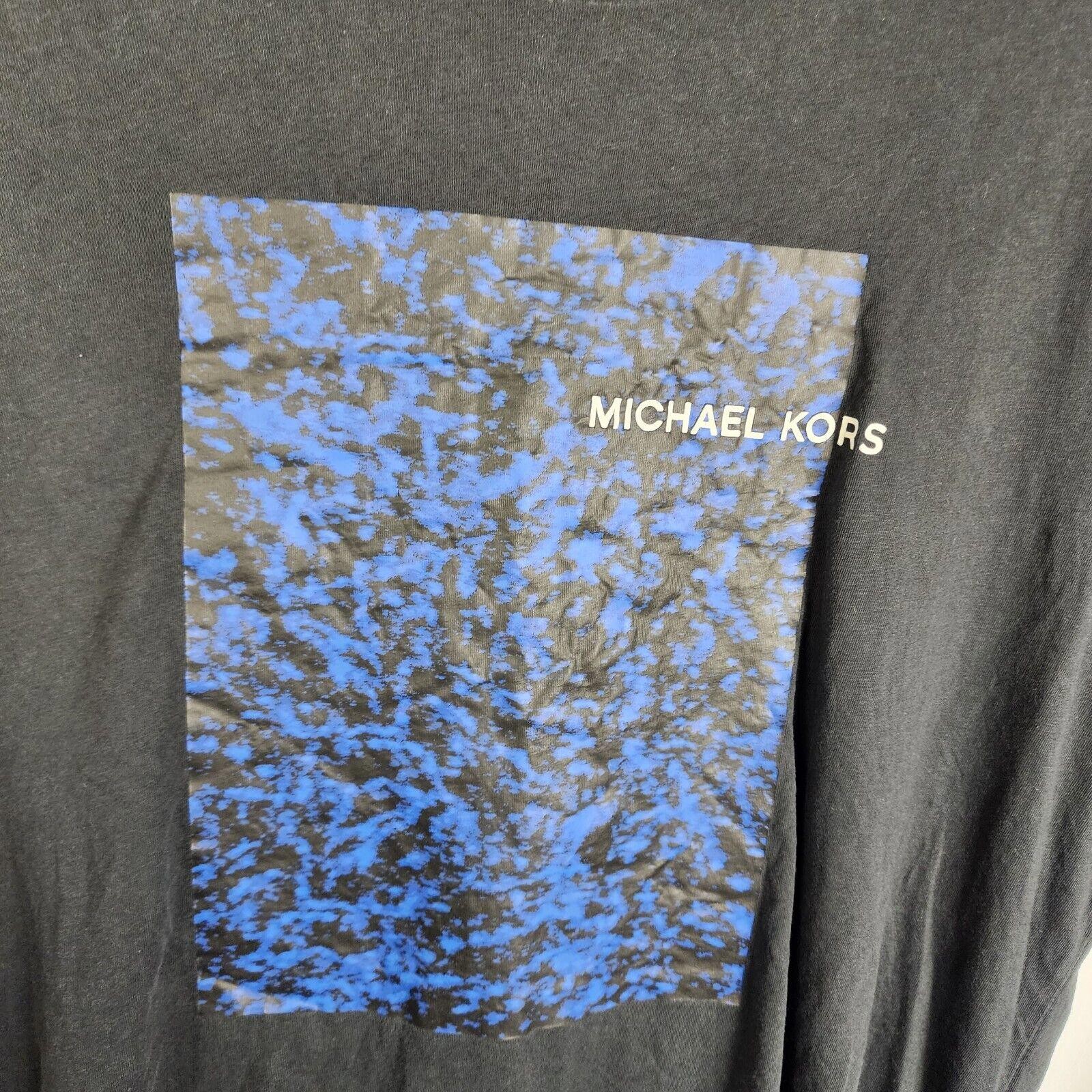 Michael Kors Shirt Mens Extra Large Black Short Sleeve Crew Geometric Graphic gallery